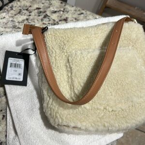 DKNY -NWT Crossbody Shoulder Small Sherpa Bag With Leather Trim.